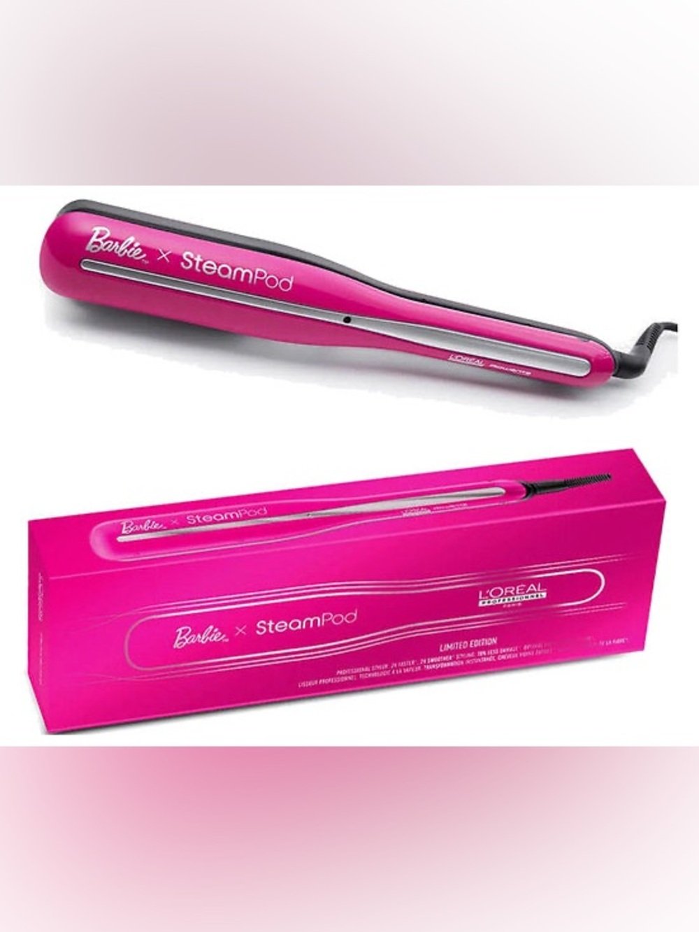 L'Oreal Hot Pink SteamPod Hair Straightener with free pouch